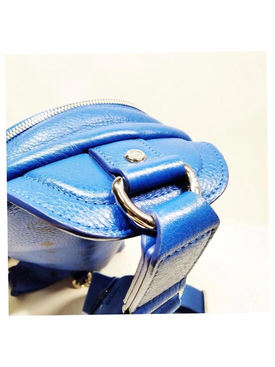 Authentic MCM Stark Blue Visetos Leather Backpack Unisex Designer Bag main image 9